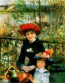 Zwei Schwestern auf der Terrasse Meister Pierre Auguste Renoir